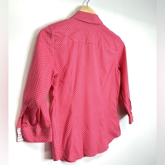 Talbots Formal Collared Shirt Women’s 3/4 Sleeve in Pink Size 2P - Picture 2 of 6